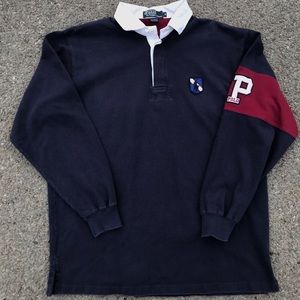 Vintage 90s Polo Rugby Shirt Big P Logo Spellout